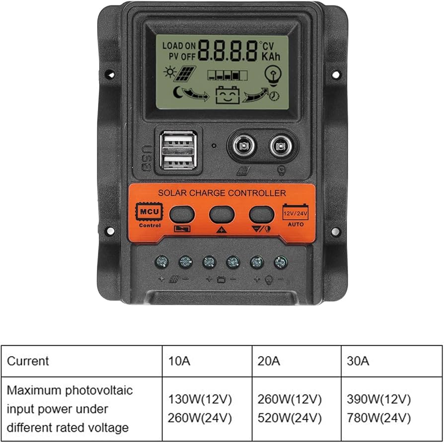 controlador solar 20amp pwm americano