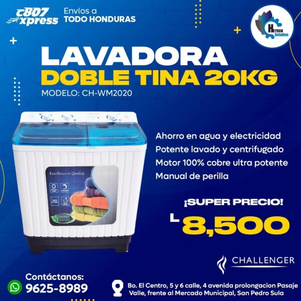 lavadora doble tina 20kg