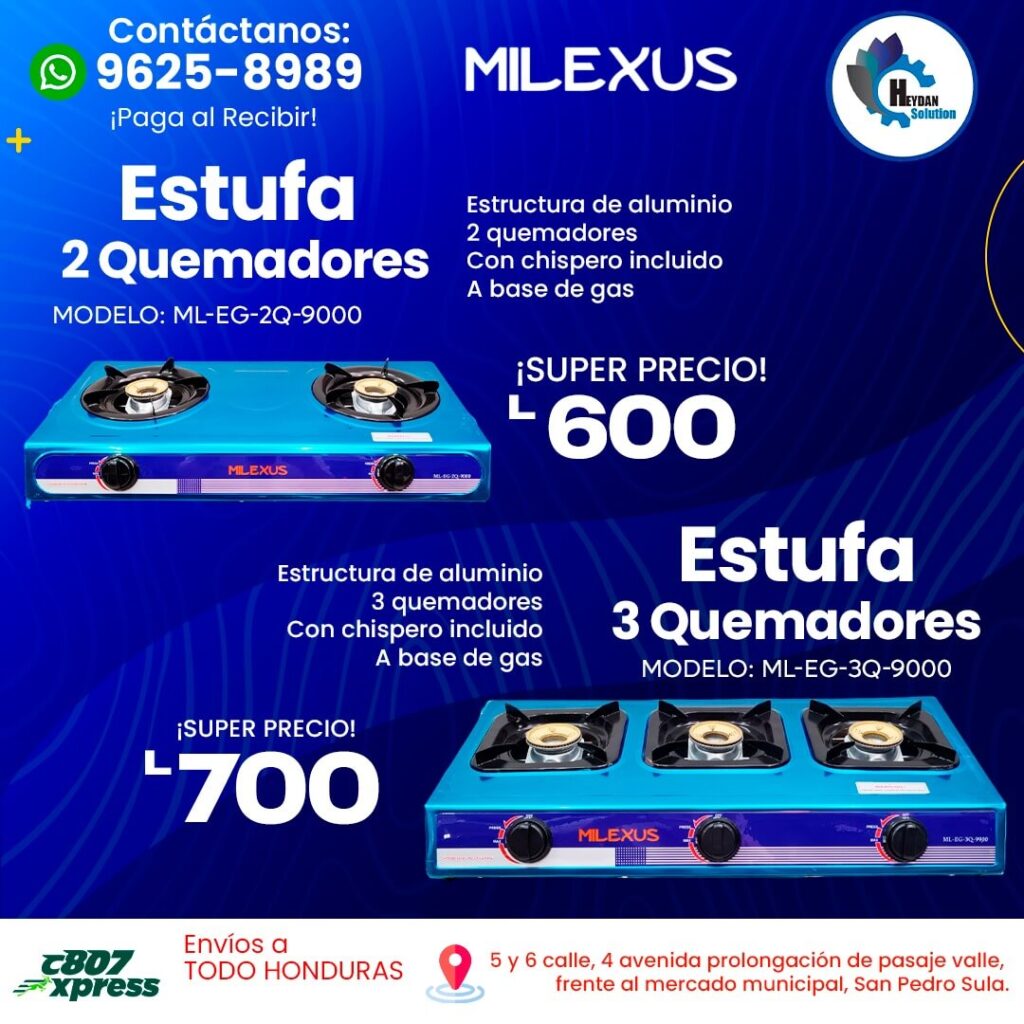 Estufas 2 y 3 quemadores