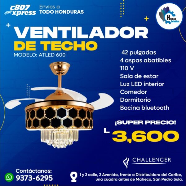 ventilador de techo 3 en 1 ATLED600